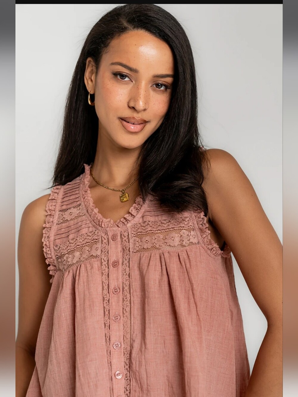 NEW! Bohme Megan Button Up Tank in Terracotta, Size Medium